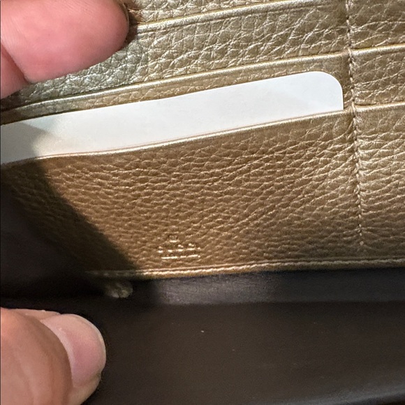 GUCCI Gold Bamboo Leather Continental Wallet Converted With Gold Chain - Picture 11 of 11